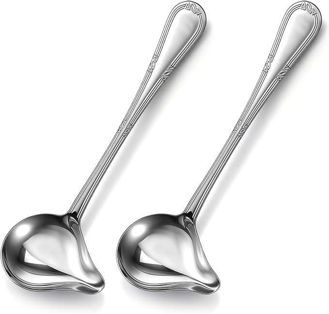 2 Pcs Gravy Ladle with Pour Spout 7.8'' Stainless Steel Small Ladle Sauce Soup by Unknown