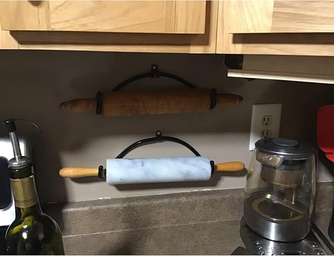 AUXPhome Pack of 4 – Rolling Pin Holder Display Rack Storage Organizers Wall - Image 5