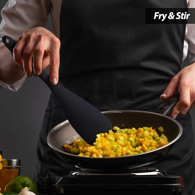 Cooking Spoon for Nonstick Cookwares, VOVOLY Silicone Spoon for Mixing - Image 2
