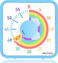 Secura 60-Minute Visual Timer, 7.5 Inch Magnetic Rainbow Countdown Timer by Secura