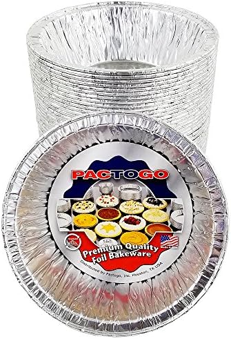 PACTOGO Disposable Aluminum 5 3/4" Meat Pot Pie Extra Deep Pan Baking