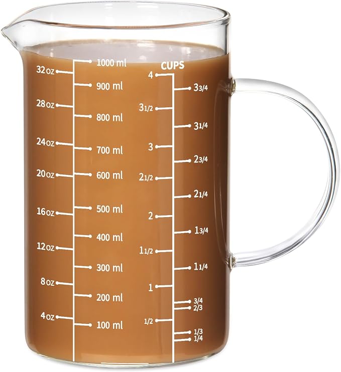77L Glass Measuring Cup, High Borosilicate Glass Measuring Cup by 77L