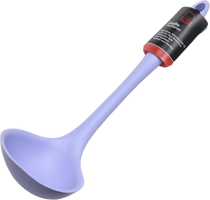 Chef Craft Premium Silicone Cooking Ladle, 11.25 inch, Pastel Blue - Image 2
