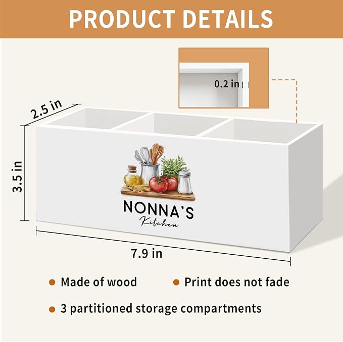 Gifts for Nonna Kitchen Utensil Holder, Mothers Day Birthday Gift for Grandma - Image 7