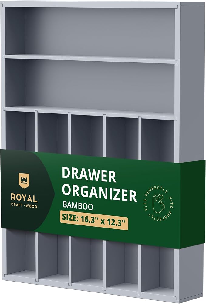 ROYAL CRAFT WOOD Luxury Bamboo Kitchen Drawer Organizer by RoyalCraftWood