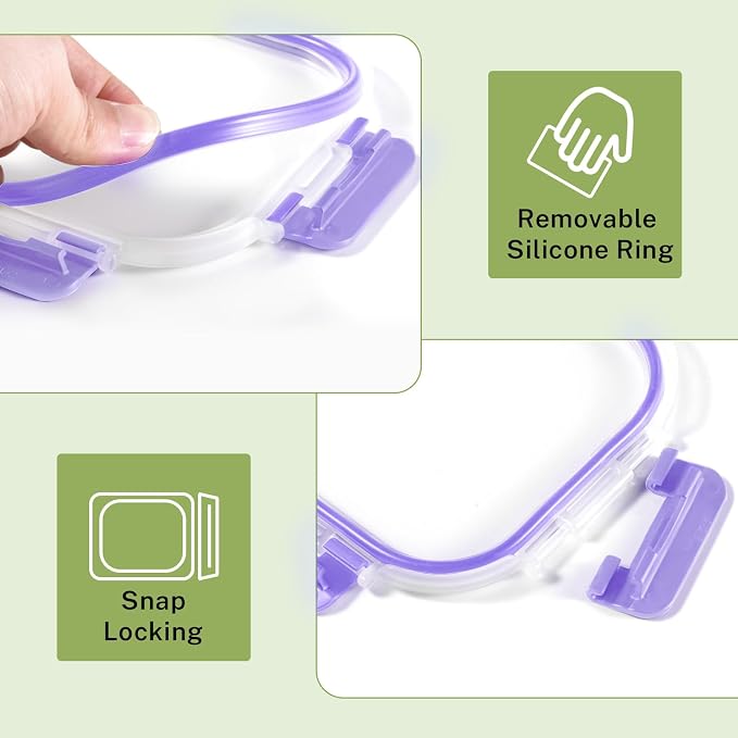 HOMBERKING 8 Pack Glass Food Storage Containers - Image 7