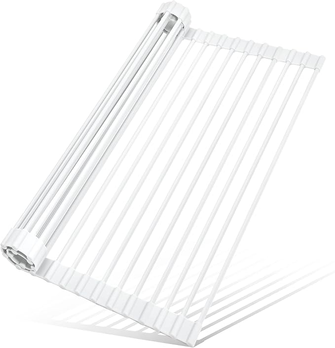 MERRYBOX Roll Up Dish Drying Rack, Silicone Wrapped Over The Sink Dish Rack by MERRYBOX