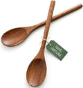 HAKSEN 2PCS Wooden Cooking Spoons, Natural Acacia Wood Kitchen Utensil by HAKSEN