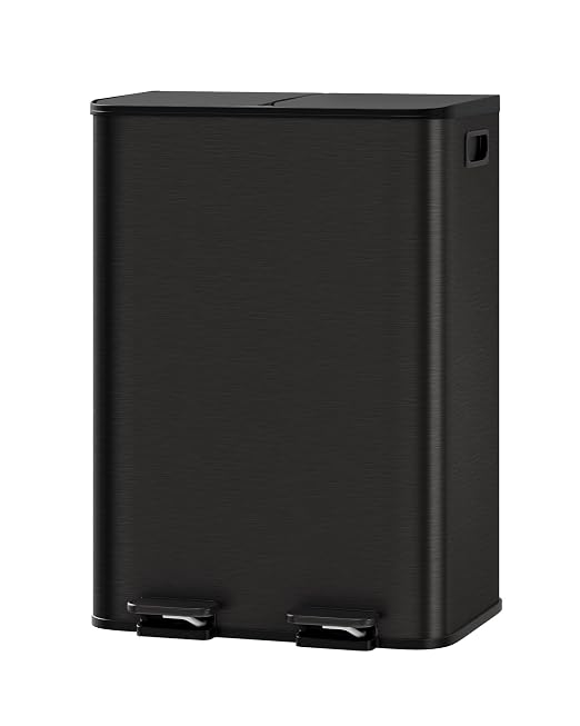 GarveeHome 2 x 8 gal Stainless Steel Double Trash Can by GarveeHome