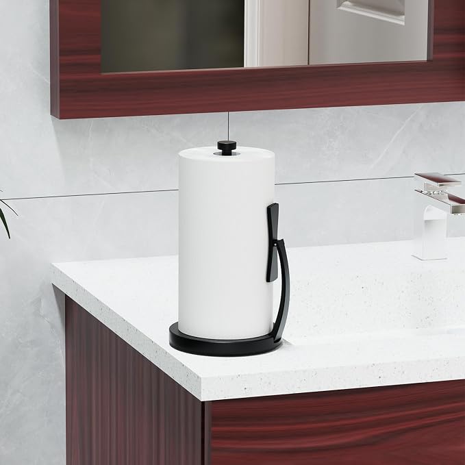 VEHHE Paper Towel Holder Countertop, One-Handed Tear, Stainless Steel, Stand - Image 6