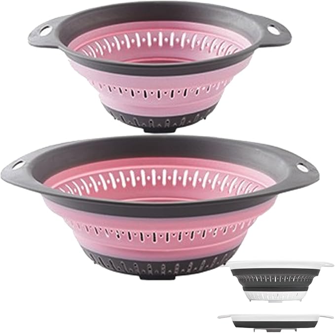 Collapsible Colander and Strainer, Silicone Strainer Colanders & Food Strainers by LogFaadCoi
