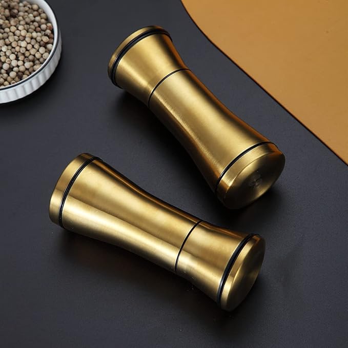 Kyraton Gold Salt and Pepper Shakers, Titanium Plating Stainless Steel Salt and - Image 2
