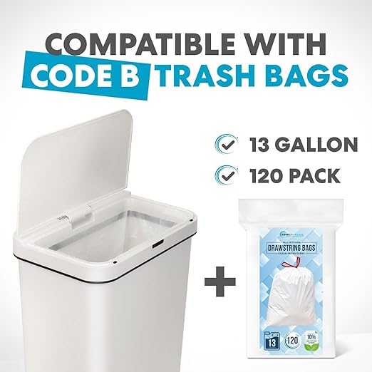 SIMPLI-MAGIC 79502 13 Gallon Touchless Sensor Trash Can, Rectangle Garbage Bin - Image 2