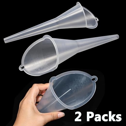 2 Pcs Long Neck Oil Funnel for Automotive, Wide Mouth Plastic Funnel, Long - Image 7