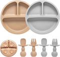 Eascrozn Silicone Baby Feeding Set, 2 Pack Divided Baby Plates by Eascrozn