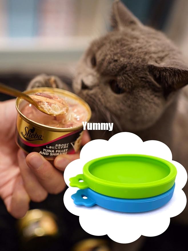 COMTIM Small Size Cat Food Can Lids, 2 Pack Silicone Cat Food Can Lids Covers - Image 5