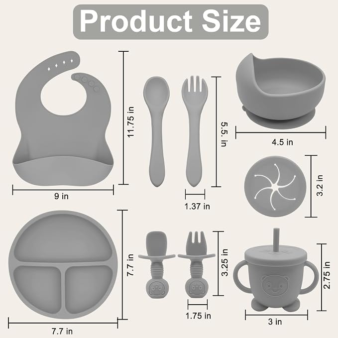 Silicone Baby Feeding Set | Baby Led Weaning Supplies Includes Suction Bowls - Image 2