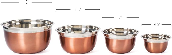 Stainless Steel Mixing Bowls-4 Pc set- Stackable Nesting Bowls - Image 7