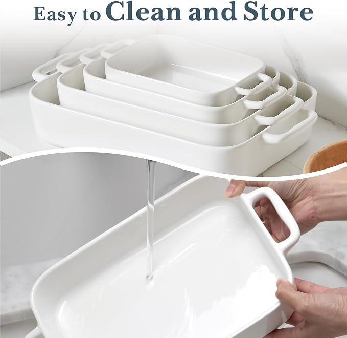 ONEMORE Casserole Dishes for Oven, 9.5"x15.4" Baking Dishes Set of 4, Ceramic - Image 7