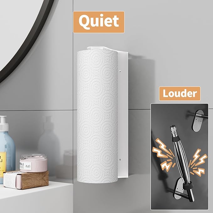 Paper Towel Holder Under Cabinet, Wall Mount, Stainless Steel, Adhesive or - Image 4