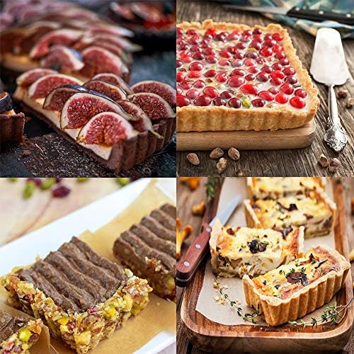 Mini Tart Pan Set of 6 Rectangular Non-Stick 4 Inch Quiche Pan Loose