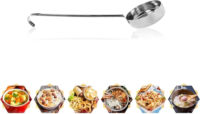 2 Pcs 3 oz Silver 10.55 Inch Stainless Steel 201 Long Handle Cooking Spoon - Image 8