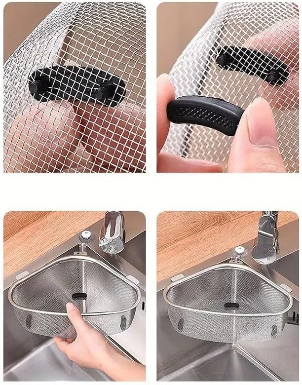 Stainless Steel Over-The-Corner-Sink Colander | Fine Mesh Strainer