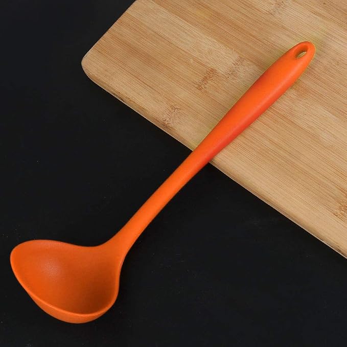 uxcell Silicone Soup Ladle Spoon 8.5 Inch Heat Resistant to 450°F One Piece - Image 2
