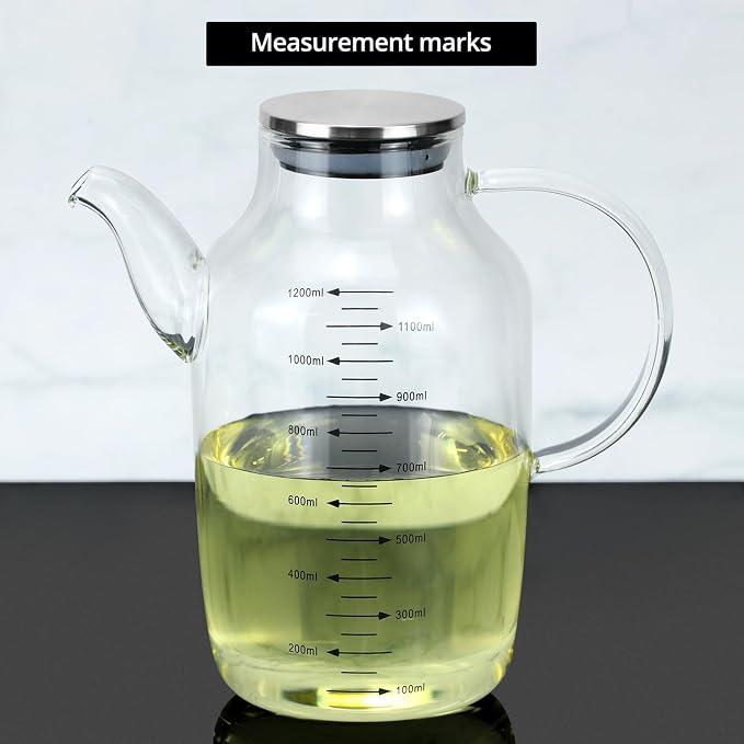 QWORK 1200ML/40Oz Large Glass Cooking Oil Bottle - Image 7