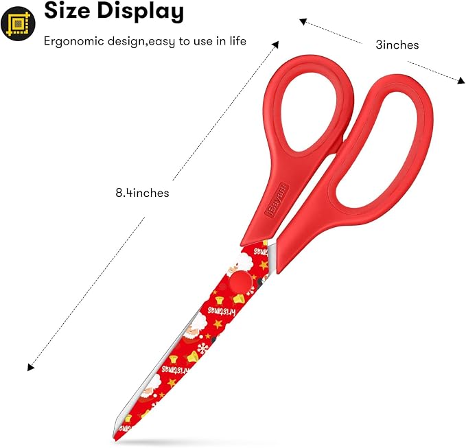 iBayam All Purpose Scissors for Construction Scrapbook Kraft Craft Paper - Image 2
