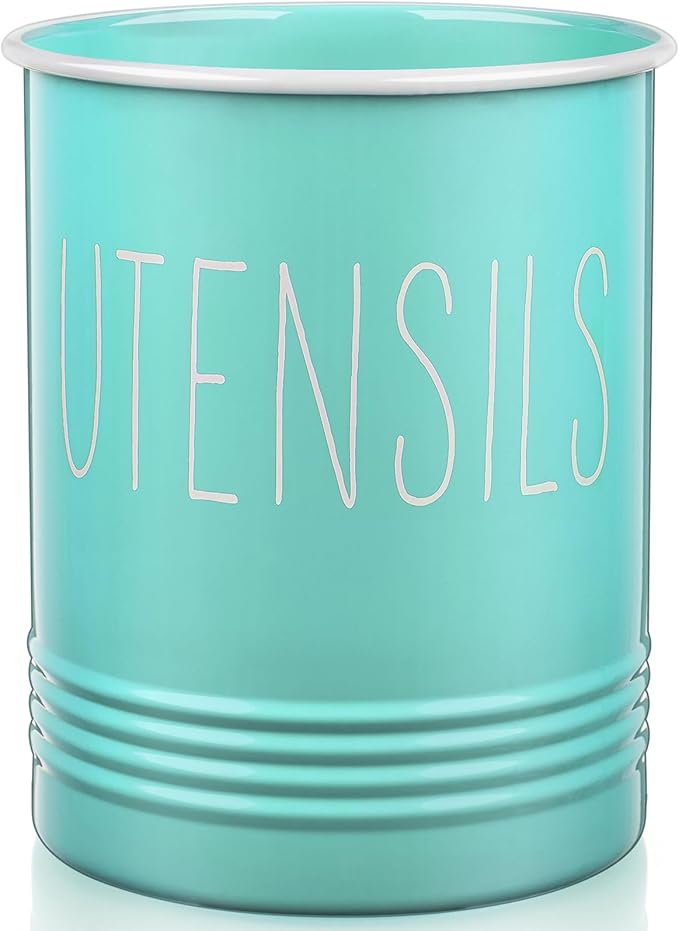 Bivvclaz Teal Kitchen Utensil Holder, 6.7" Utensil Holder by Bivvclaz