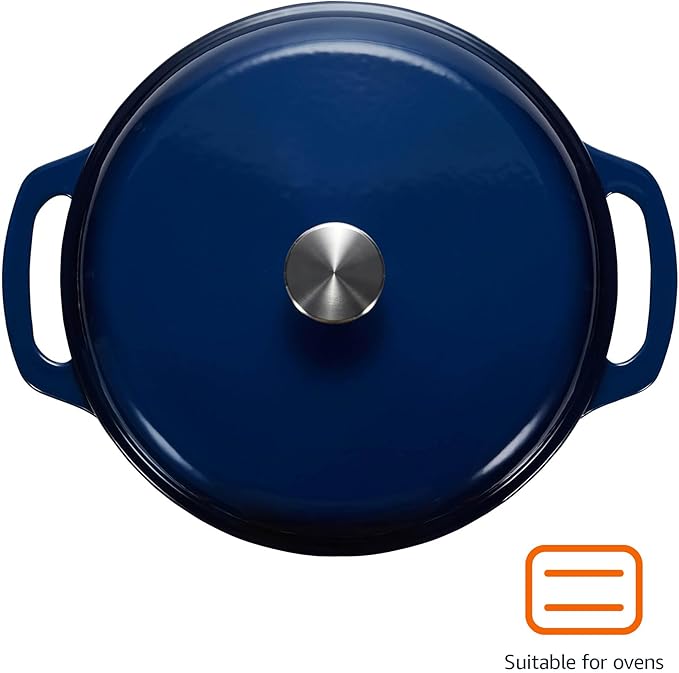 Amazon Basics Enameled Cast Iron Dutch Oven Pot - Image 2