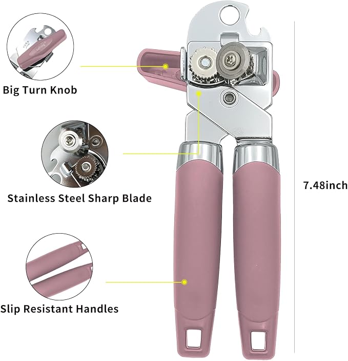 Safring Can Opener Manual, Handheld Strong Heavy Duty Stainless Steel Can Opener - Image 3