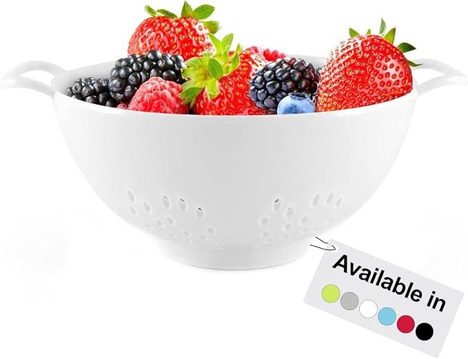 Meadow Lane 6-inch Small Colander, Dishwasher Safe, Double Handles, Compact - Image 2
