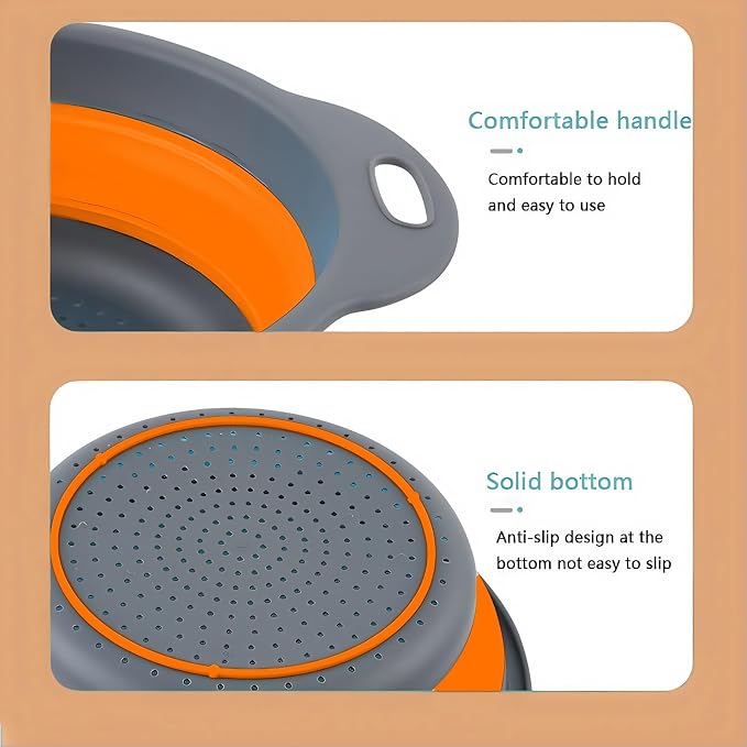Silicone Colander Collapsible Strainers Set - Image 3