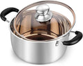 TeamFar 3 Quart Stock Pot, Stainless Steel Stock Pasta Soup Pot by TeamFar