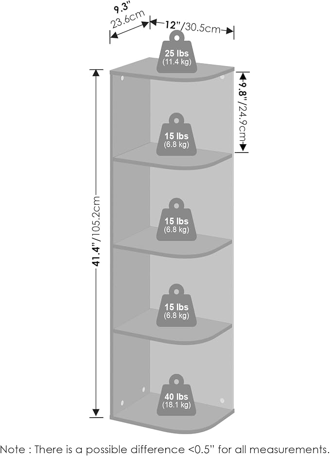 Furinno Reed Corner Shelf, 4-Tier Corner Bookshelf, Book Shelf, Corner Shelves - Image 3