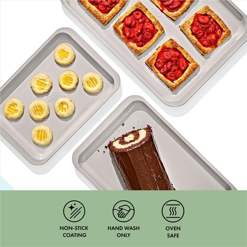 OXO Good Grips Non-Stick Pro Ceramic Coated Metal Bakeware 3-Piece Sheet