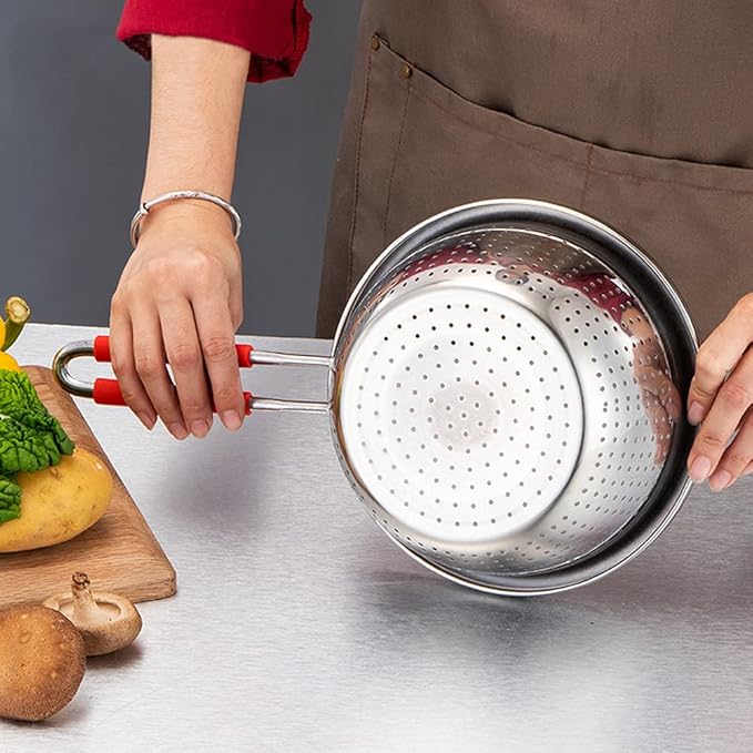 Stainless Steel Perforated Metal Colander Strainer - Image 5