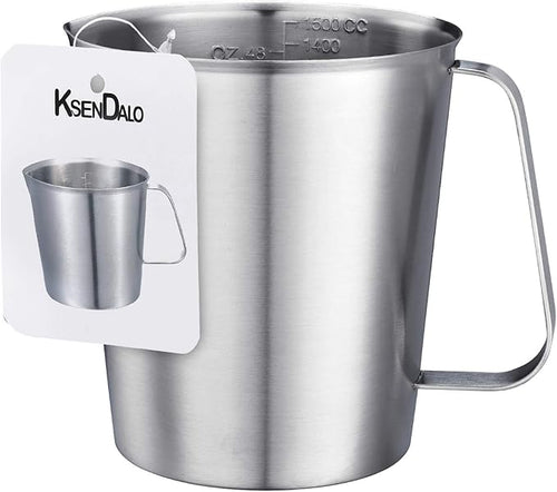 48Oz/6Cup Stainless Steel Pitcher, 1.50 Liter Metal Container by KSENDALO