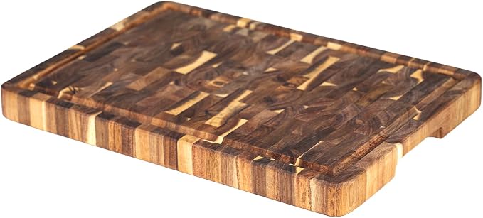 Utoplike Acacia Cutting Board 17 x 12 IN, Wood End Grain Chopping Board by Utoplike