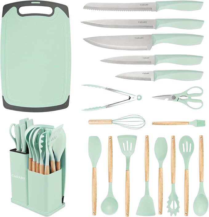 19 PCS Kitchen Cooking Utensils Set, 11 Pieces Silicone Cooking Utensils Set 6 by CADABY