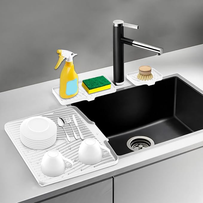 Silicone Dish Drying Mat for Kitchen Counter, Dish Drying Pad, Non-Slip Drain - Image 6