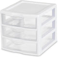 Sterilite 18-Pack Clearview 3-Drawer Cart, Small Plastic Storage Organizer by Sterilite