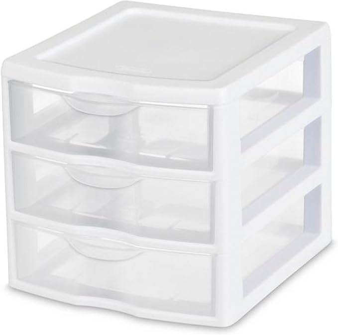 Sterilite 18-Pack Clearview 3-Drawer Cart, Small Plastic Storage Organizer by Sterilite
