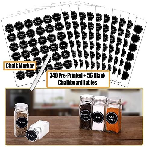 SWOMMOLY 66 Pcs 4 oz Glass Spice Jars with Shaker Lids and 703 Spice