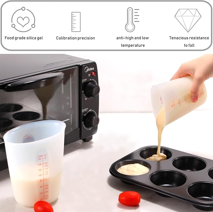3 PCS Silicone Flexible Measuring Cups, Melting Cups - Image 7