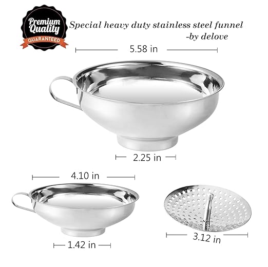 Delove Canning Funnel with Strainer - Image 2