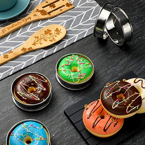 Boao 16 Pcs Cookie Rings for Baking English Muffin Ring Egg Mold