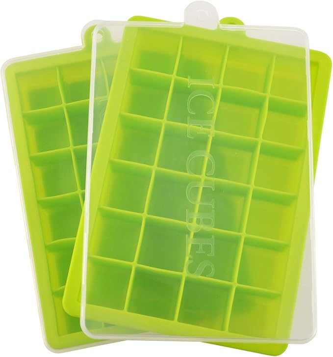 Ice Cube Tray, Silicone Square Ice Trays Easy Release Stackable Ice Cube Mold by Guardians